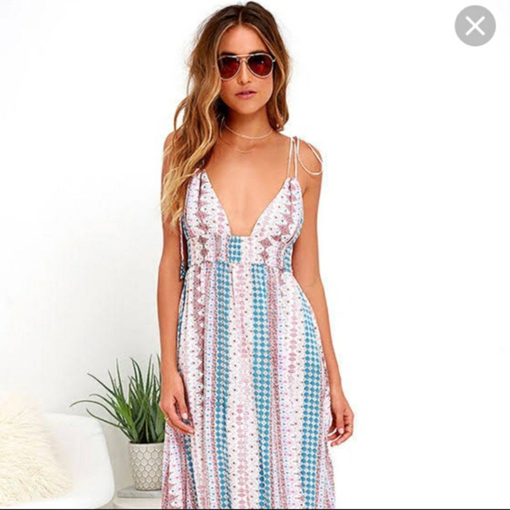 Lulu’s Relaxin’ Multi Print Maxi Dress